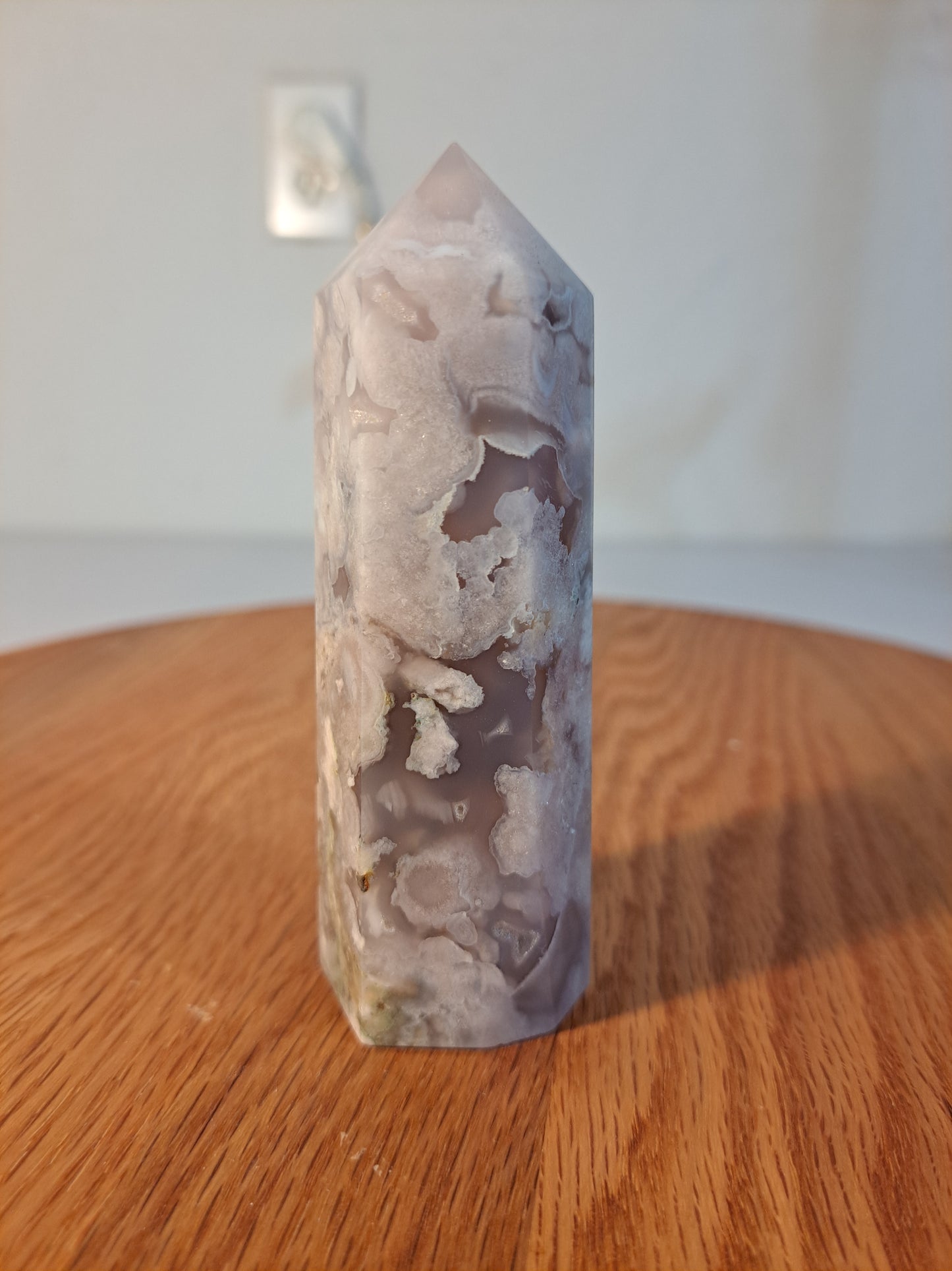 Black Flower Agate Tower