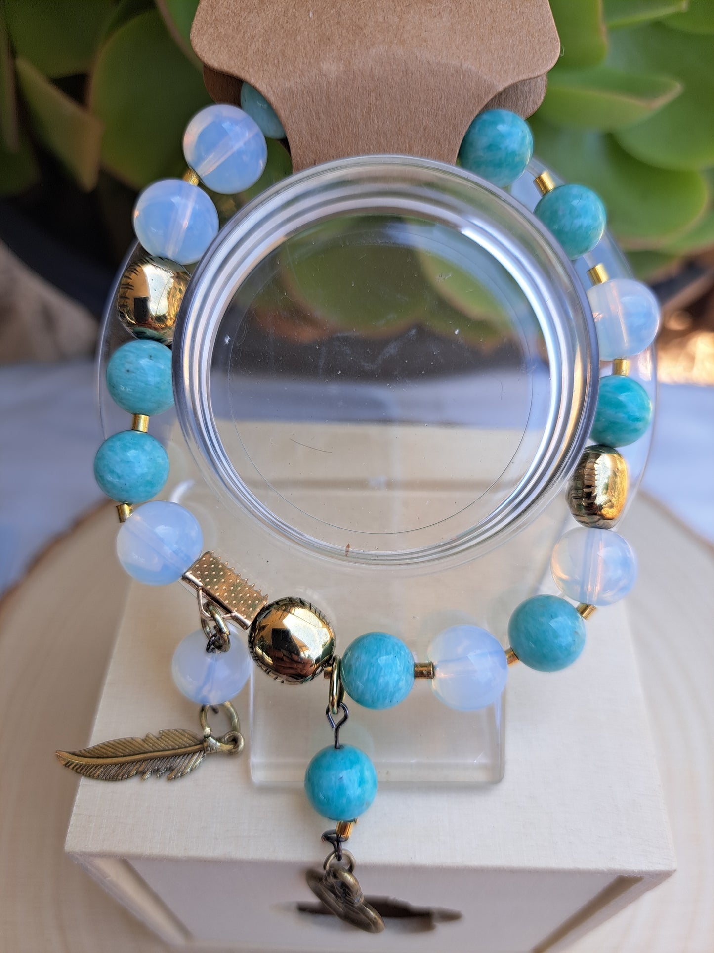 Amazonite And Opalite Bracelet