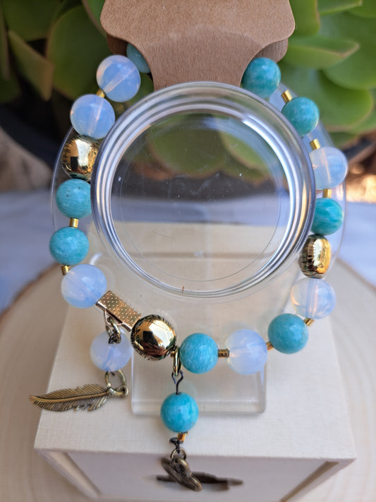 Amazonite And Opalite Bracelet