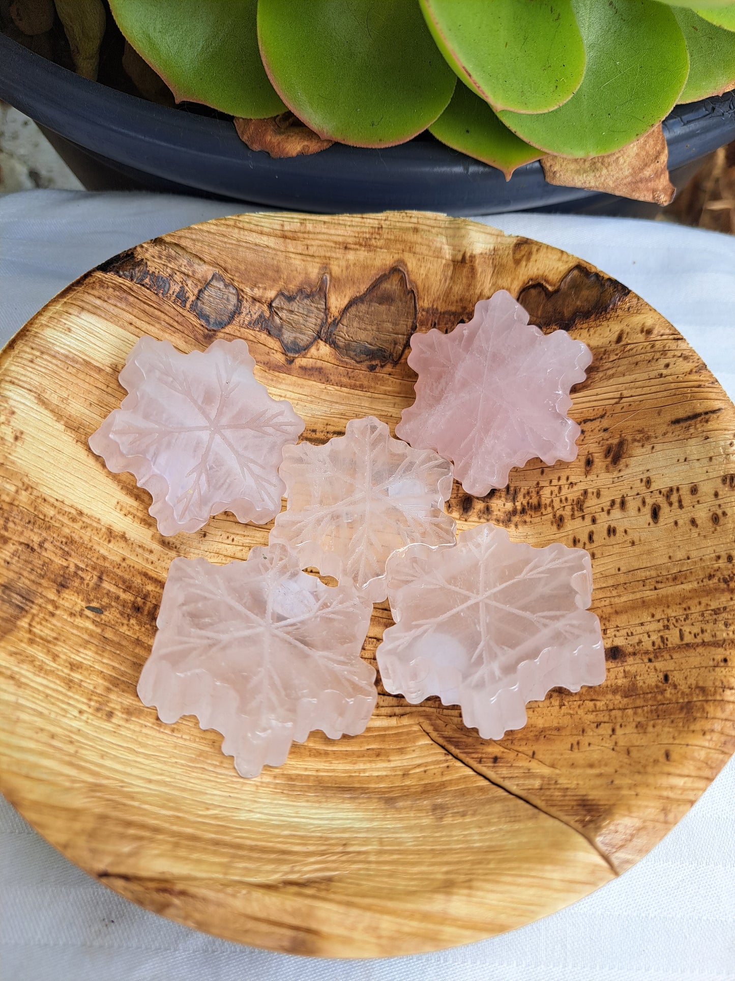 Rose Quartz Snow Flakes