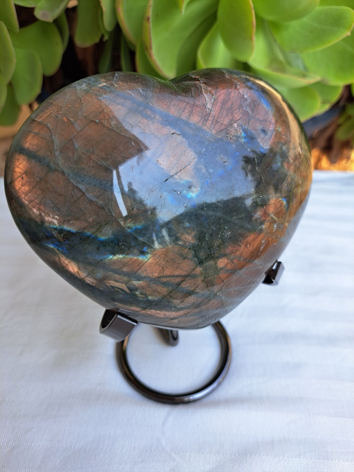 Labradorite Heart