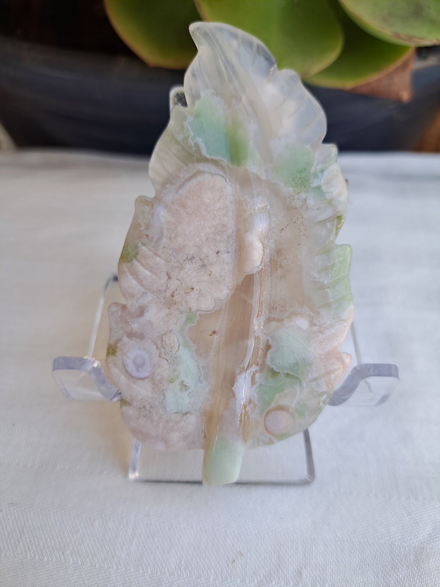 Green Flower Agate Leaves