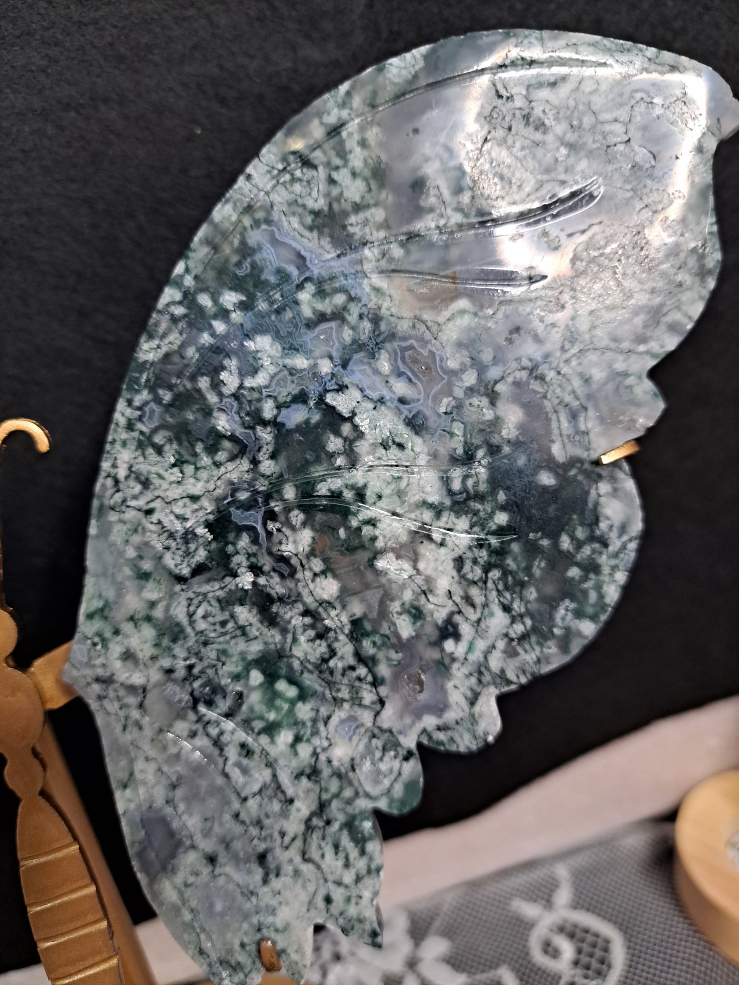 Moss Agate Wing Set