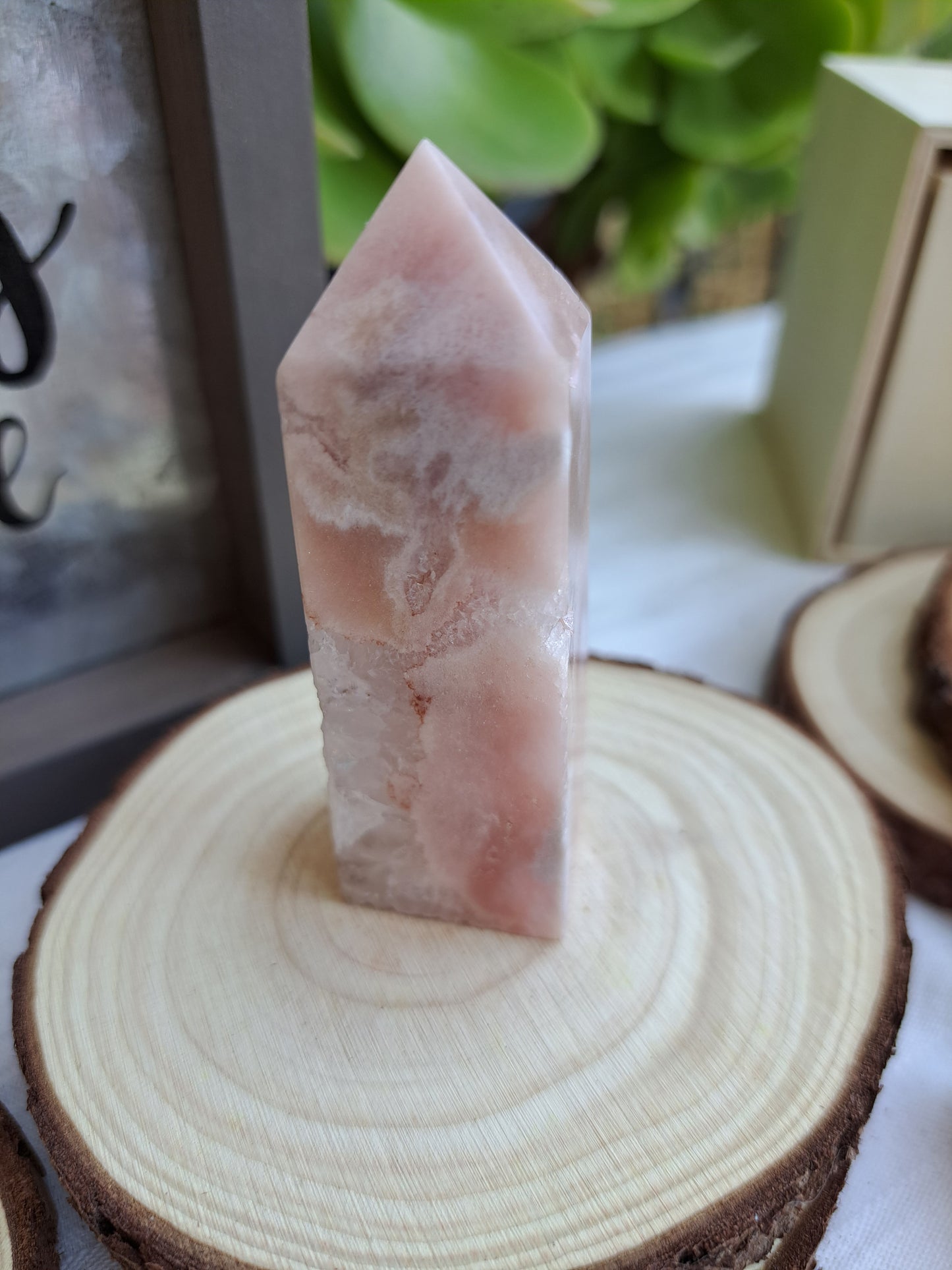 Pink Flower Agate Towers