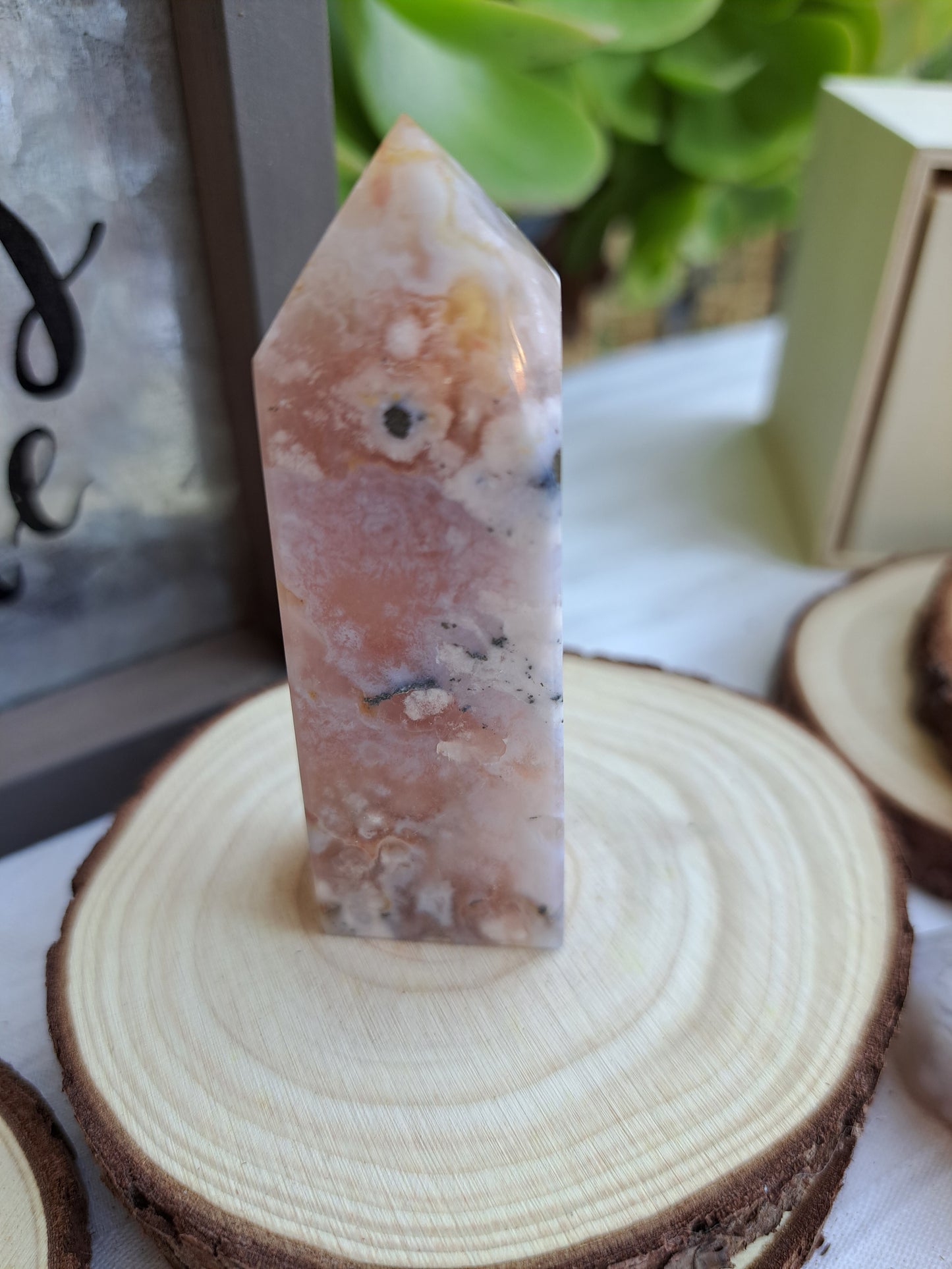 Pink Flower Agate Towers