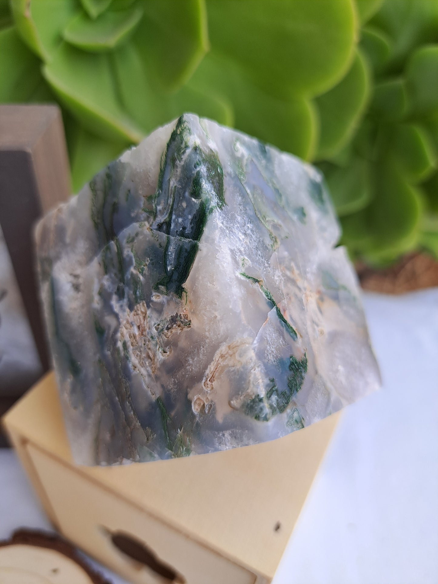 Moss Agate Cubes