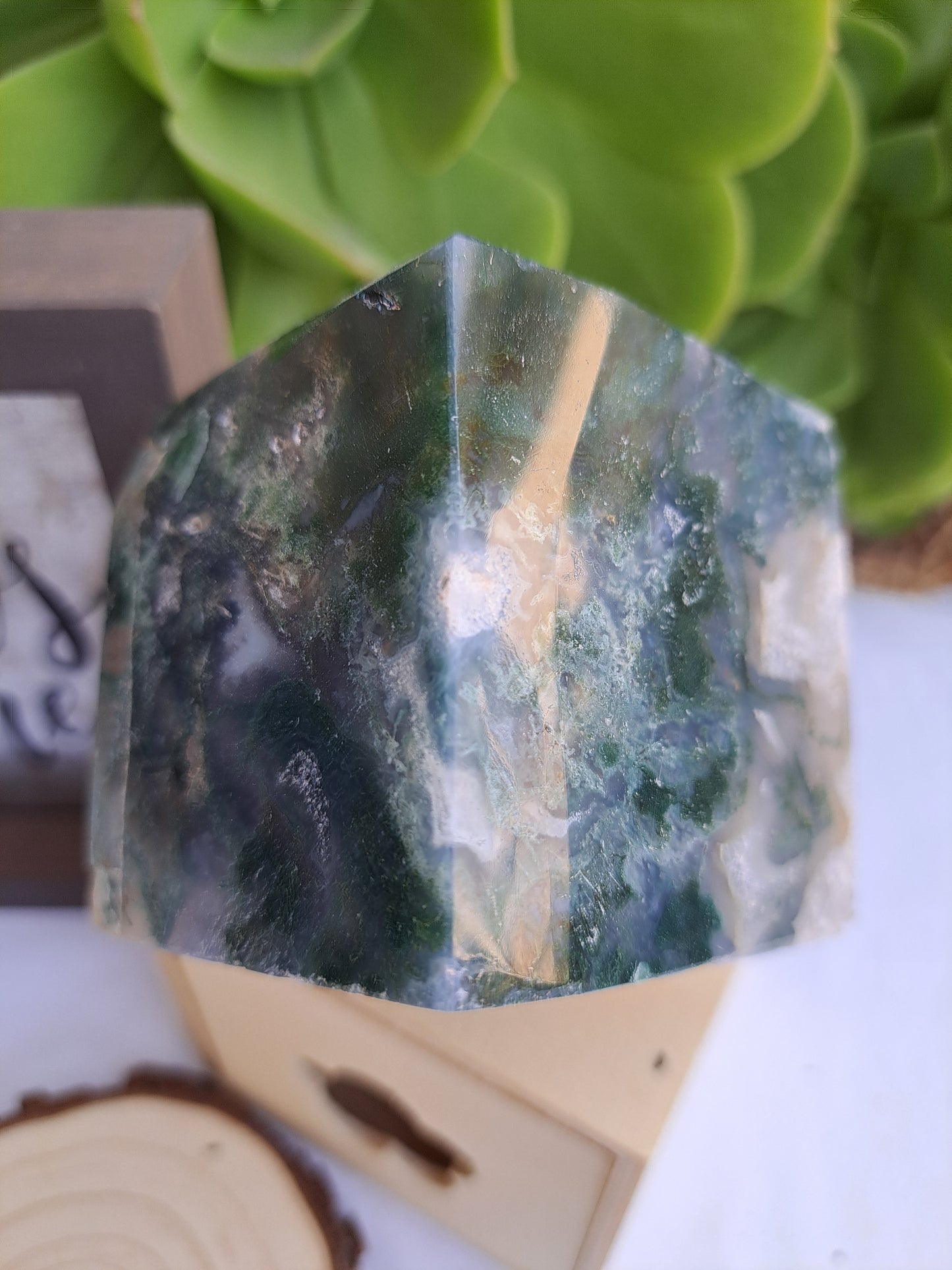 Moss Agate Cubes