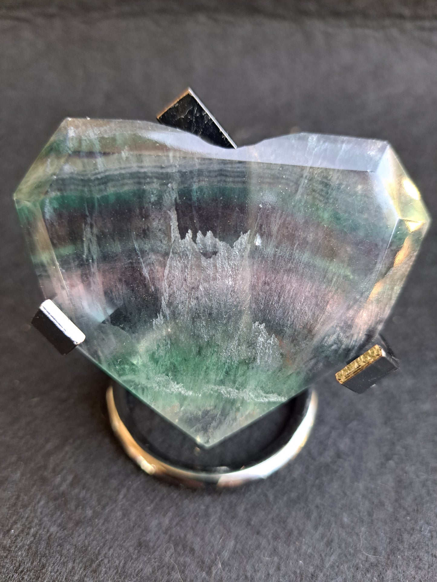 Rainbow Fluorite Hearts