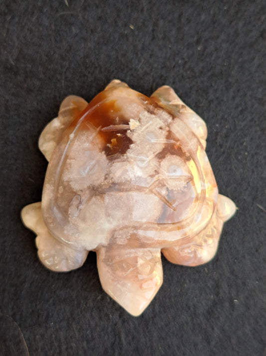 Pink Flower Agate Tortoise