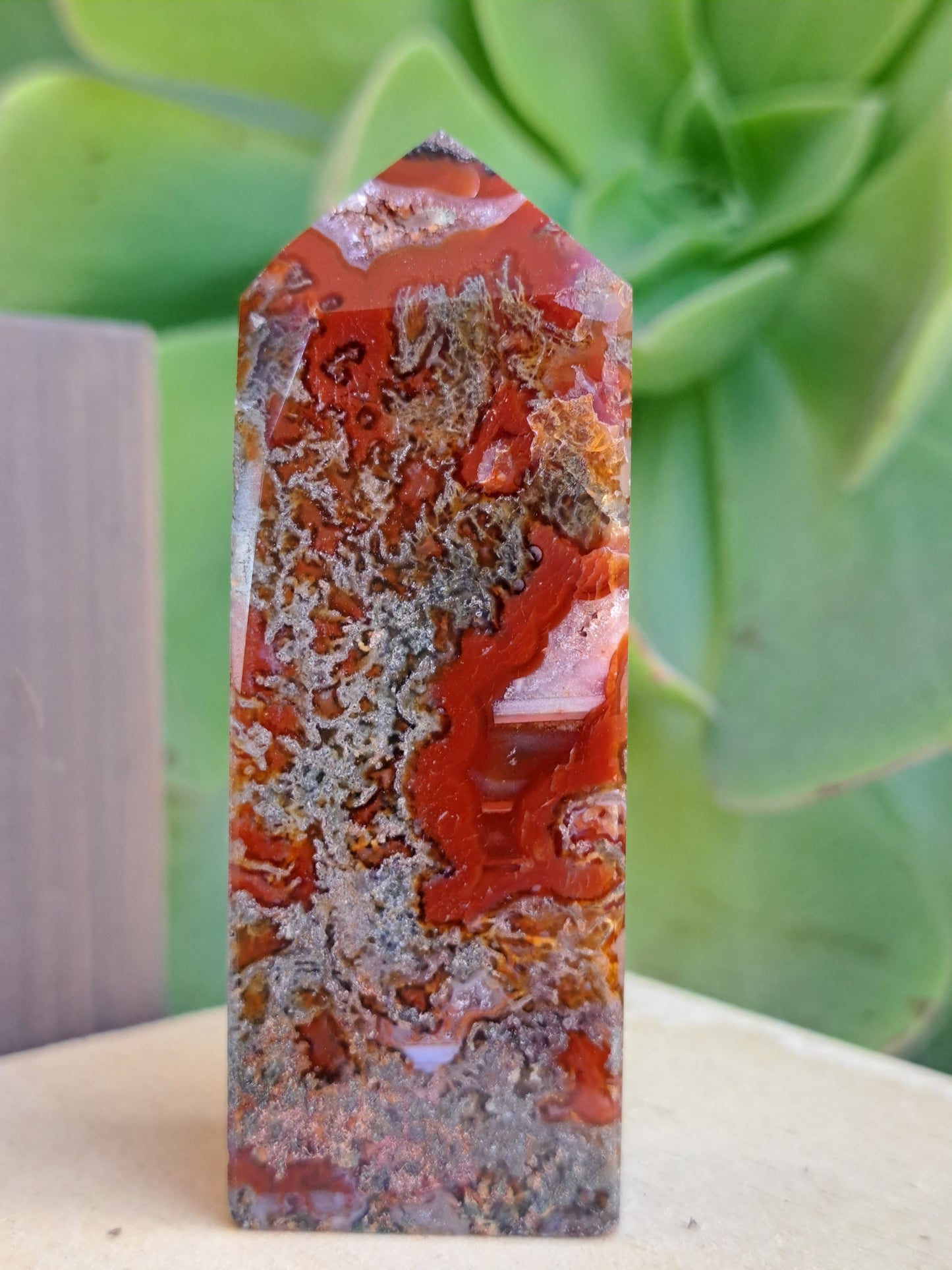 Red Moss Agate Towers