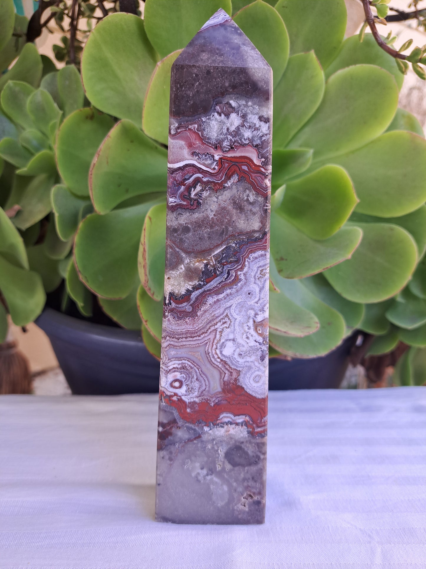 Mexico Crazy Lace Agate Tower