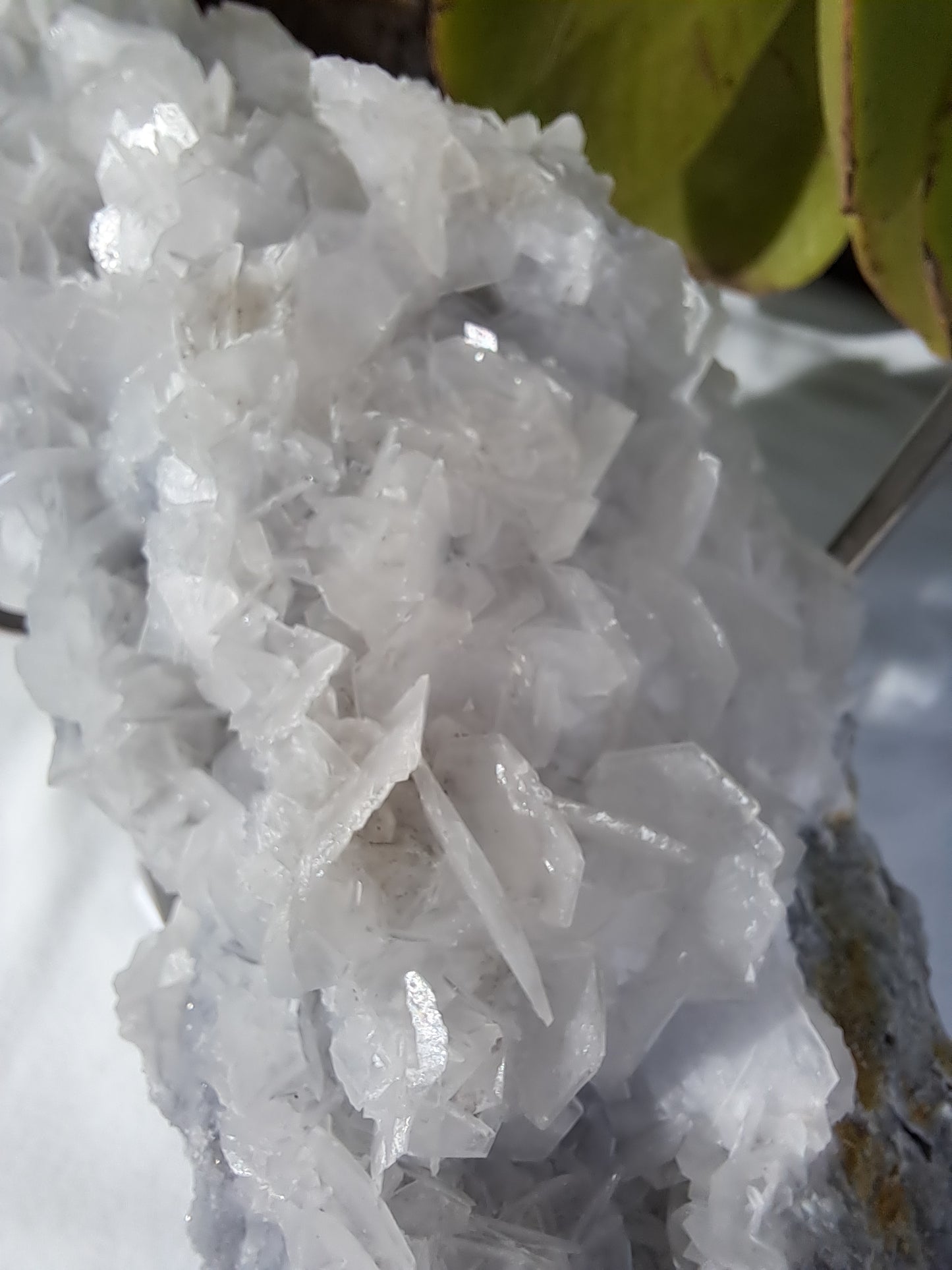 Blue Sphalerite with Rose Calcite Specimen