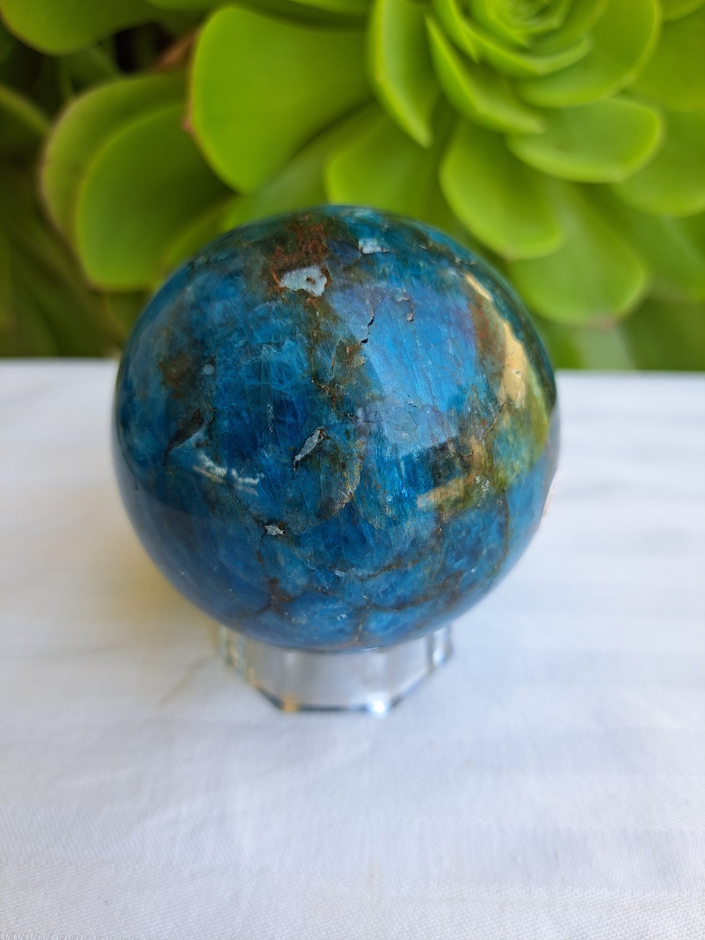 Blue Apatite Sphere