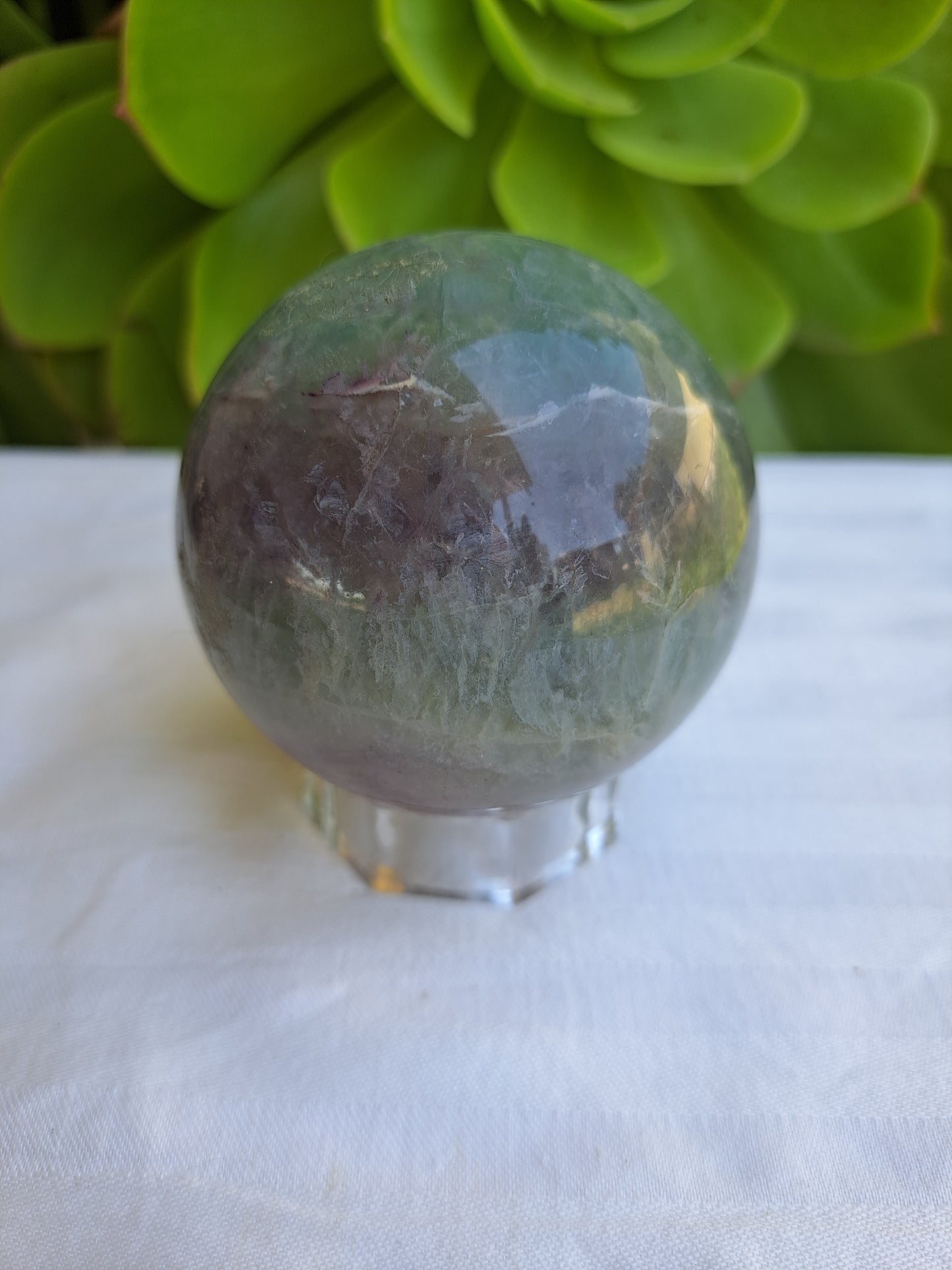 Purple/ Green Fluorite Sphere