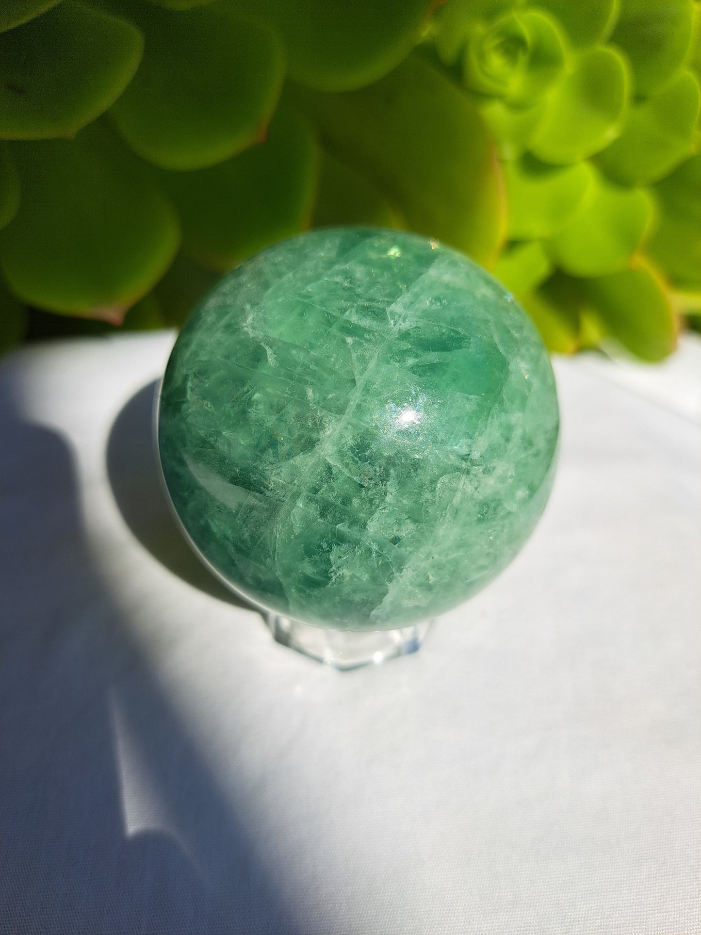 Green Fluorite Sphere