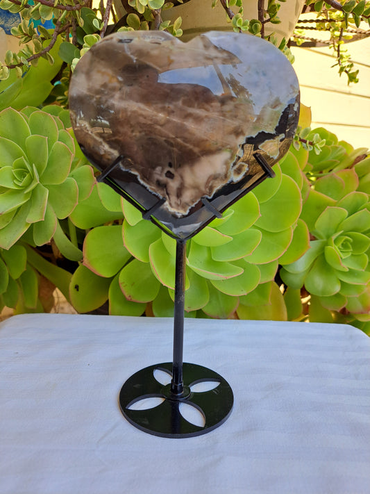 Volcano Agate Heart with Stand