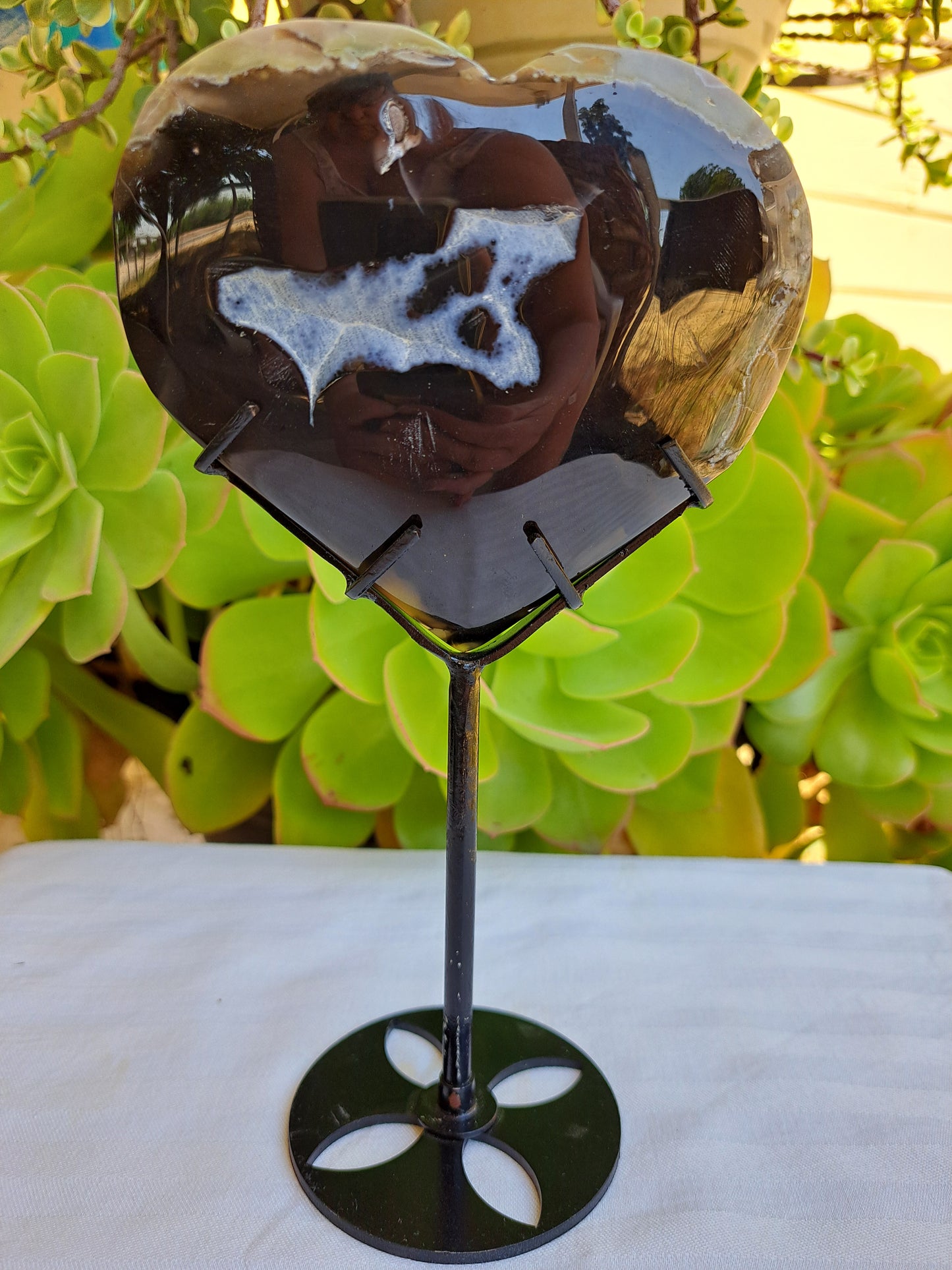 Volcano Agate Heart with Stand