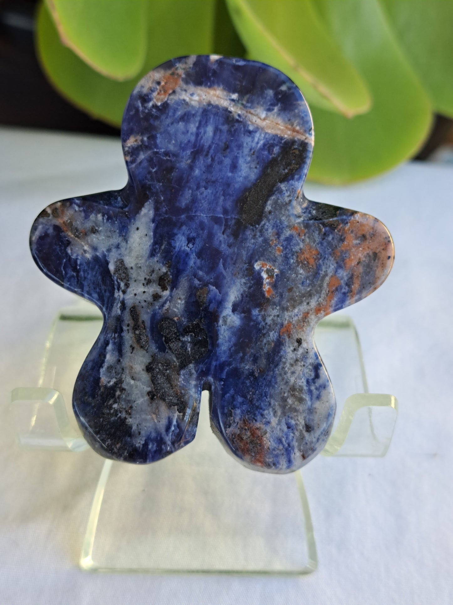 Sodalite Ginger Bread Man Carving