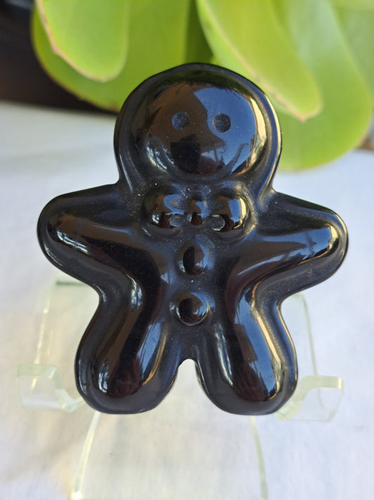 Black Obsidian Ginger Bread Man