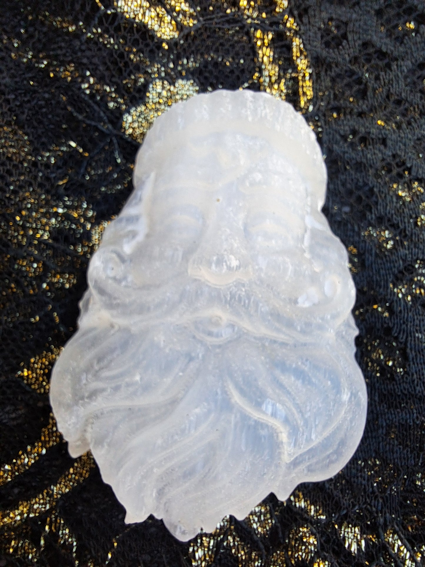 Satin Spar Santa Head