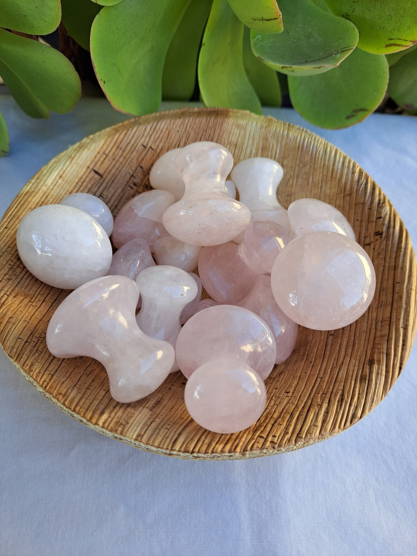 Rose Quartz Gua Sha Massage Carvings