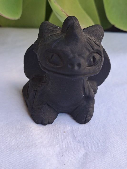 Black Obsidian Toothless Carving