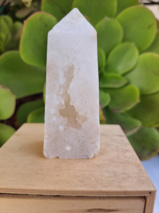 White Druzy Agate Tower