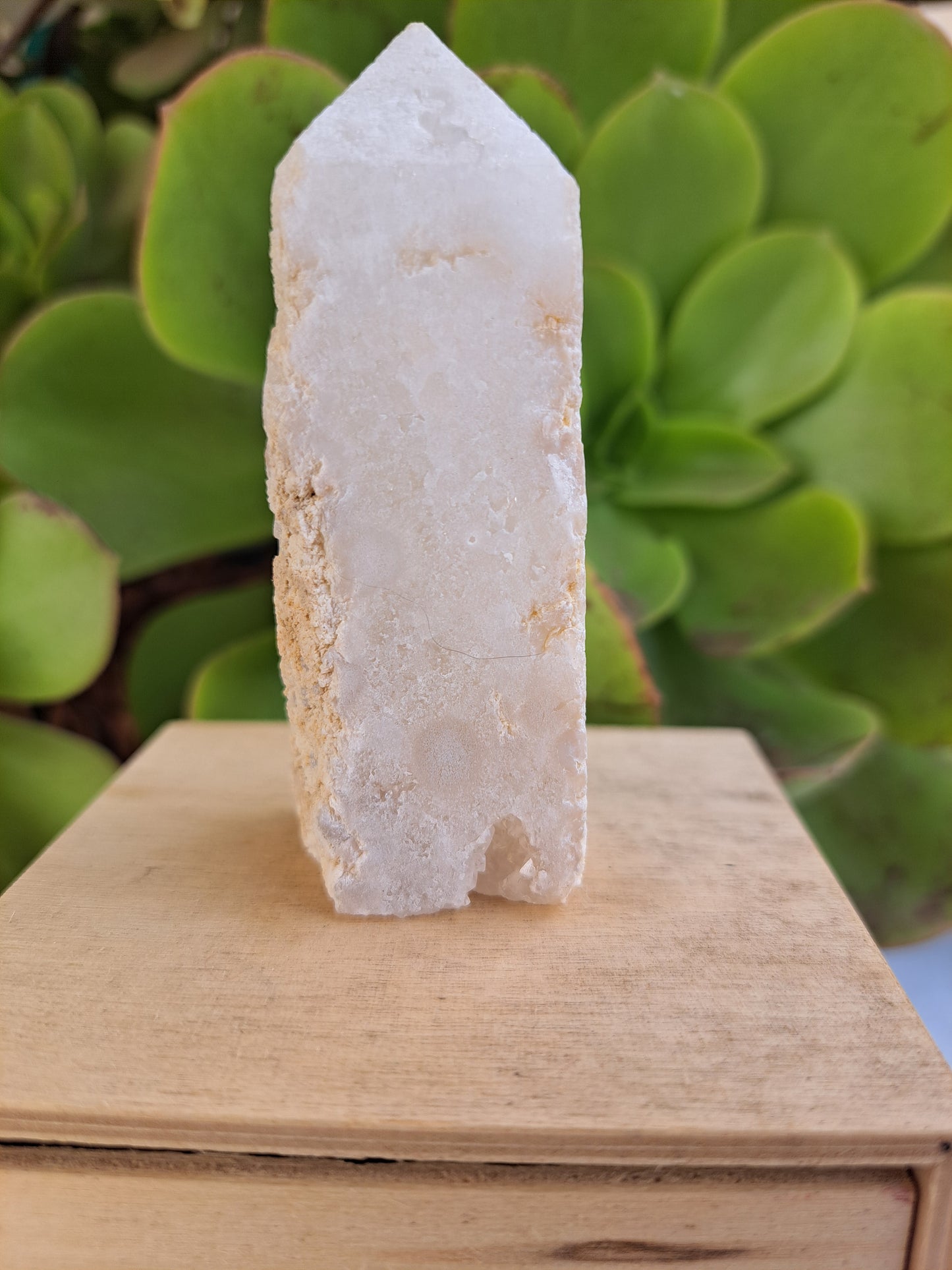 White Druzy Agate Tower