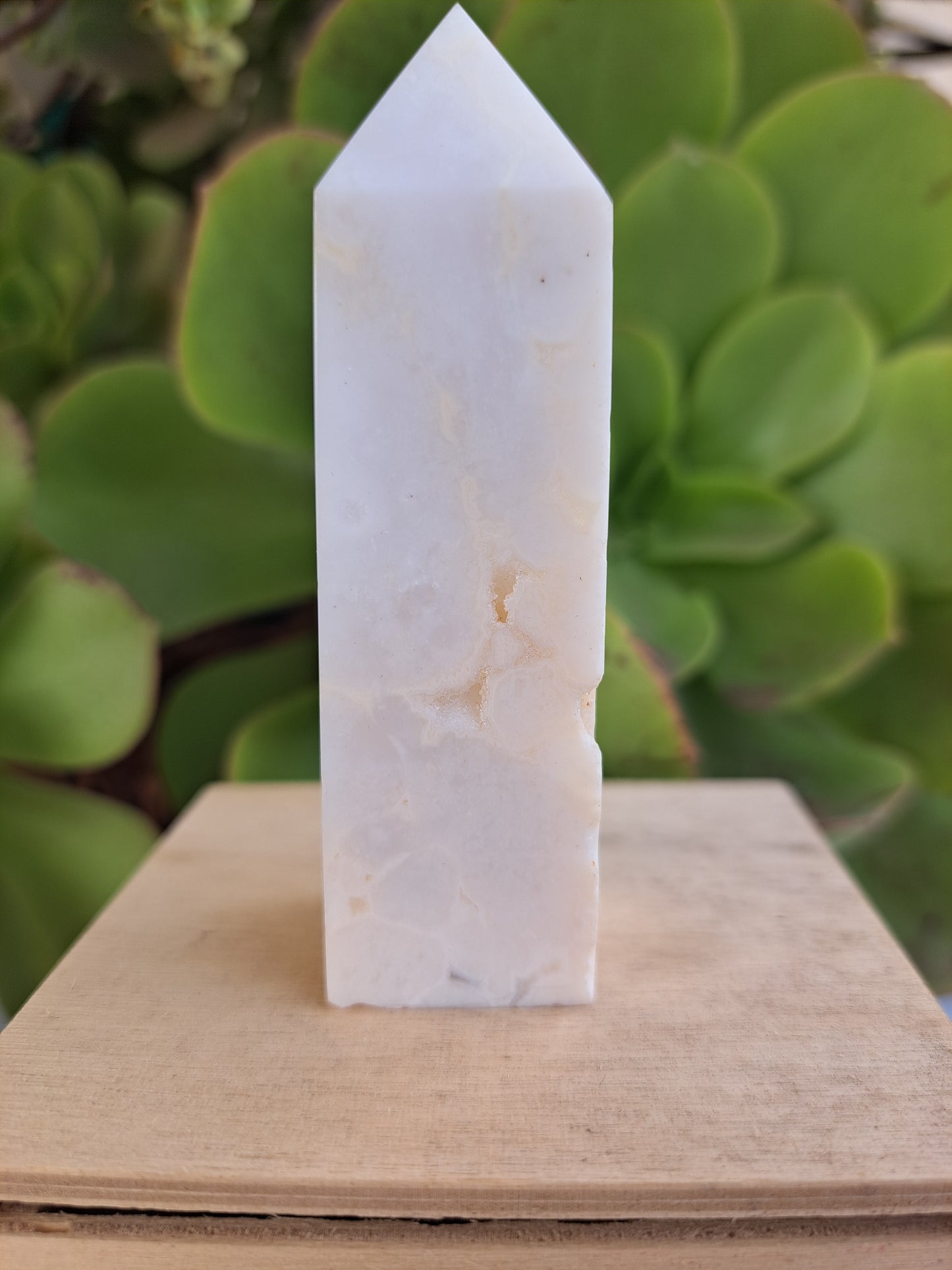 White Druzy Agate Tower