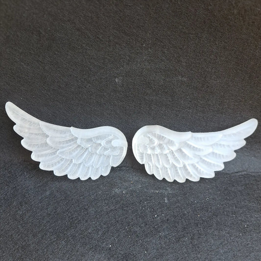 Selenite Angel Wings Set